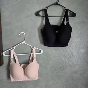 2 Shapedly Women's Size 80 / 36F - Back Smoothing Shaping Bra - Black & Nude